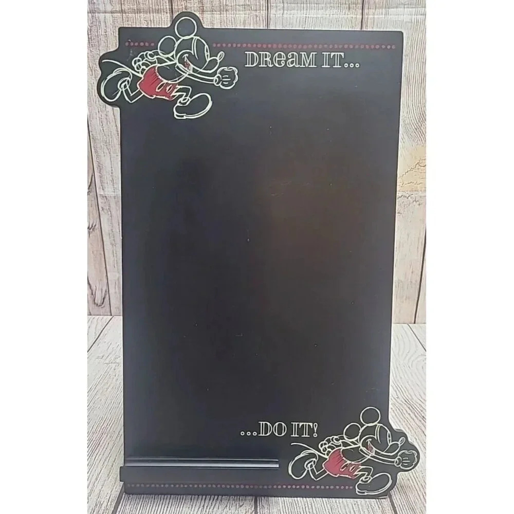 Hallmark Disney Mickey Mouse Dream It Do It Chalkboard Black Red White 15"